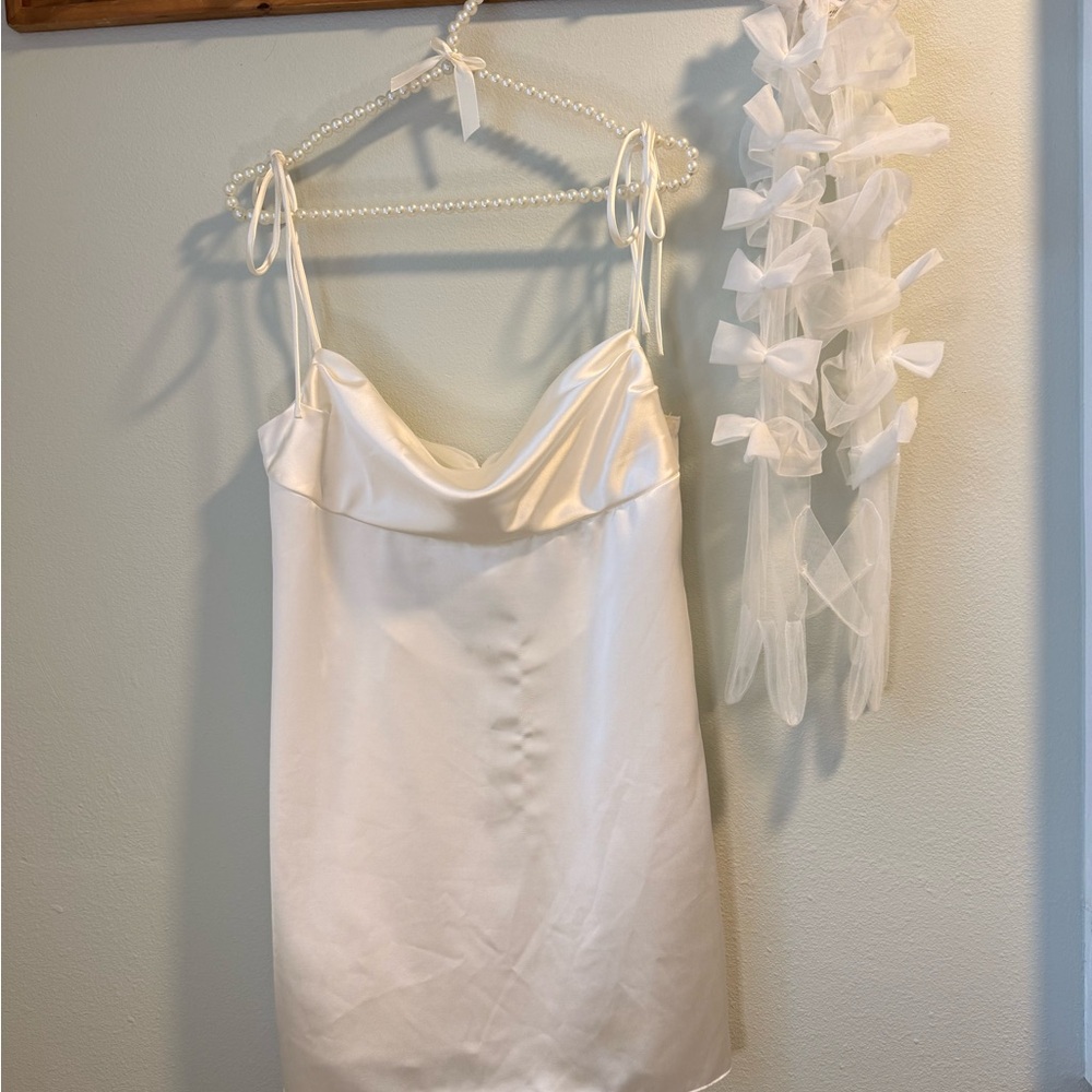 For Love And Lemons Ambre Satin Dress with Gloves Medium